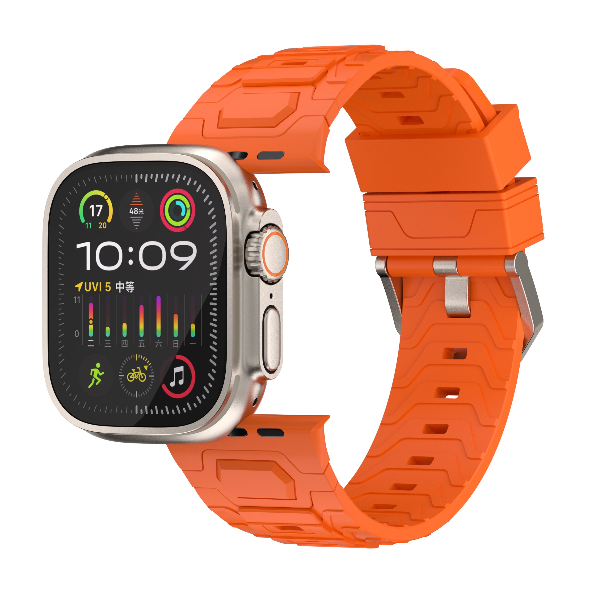 Cinturino URAKANO in FKM per Apple Watch con Fibbia in Titanio e super